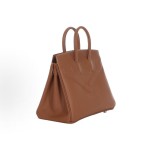 HERMES Birkin 25 Silver clasp platinum handbag 25 Women\'s Edition 37 Gold Brown